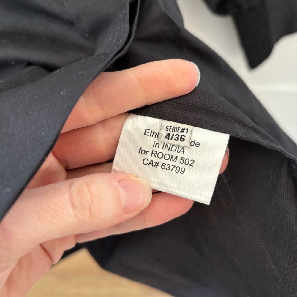 Room 502 Black Cotton Button Down Shirt - Picture 4 of 6